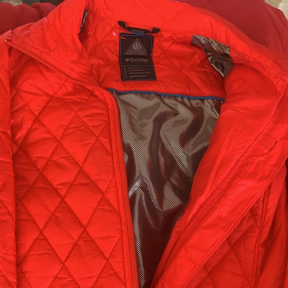 Columbia Jacket Quilted Red Thermal Heat Omni Heat Sz S - Picture 5 of 7